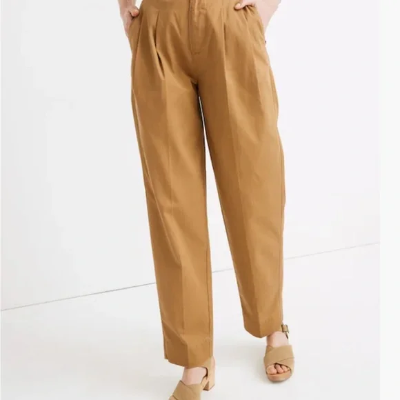 Madewell Pleated Taper Wide-Leg Pants - Picture 3 of 14